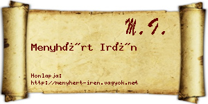 Menyhért Irén névjegykártya